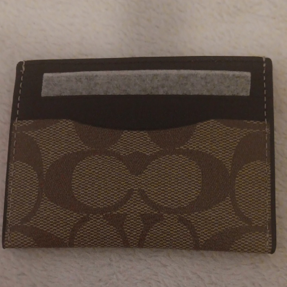 Coach Tan and Brown Card Holder - Picture 2 of 5